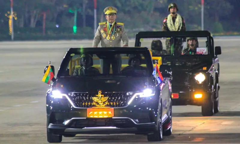 Myanmar’s military leader Senior General Min Aung Hlaing participates in a parade commemorating the 81st Armed Forces Day in Naypyidaw, Myanmar, March 27, 2026. — Reuters Myanmar’s military leader Senior General Min Aung Hlaing participates in a parade commemorating the 81st Armed Forces Day in Naypyidaw, Myanmar, March 27, 2026. — Reuters