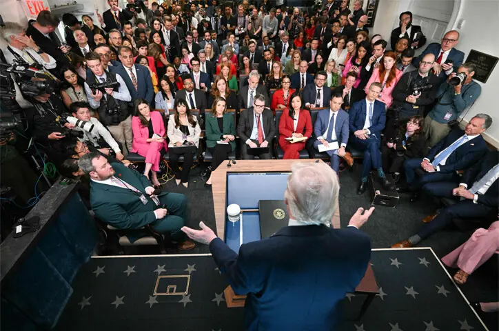 US President Donald Trump renews threats against Iran during a press briefing at the White House.—AFP US President Donald Trump renews threats against Iran during a press briefing at the White House.—AFP