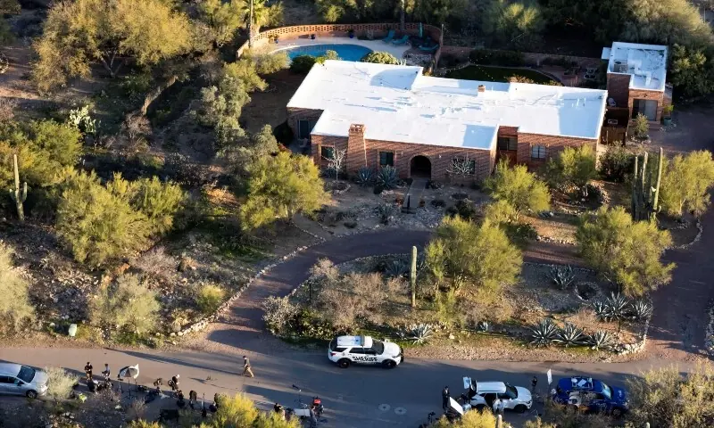 A drone view shows media staging near the home of Nancy Guthrie, the 84-year-old mother of US journalist and television host Savannah Guthrie, who went missing from her home in Tucson, U.S. February 9. — Reuters/File A drone view shows media staging near the home of Nancy Guthrie, the 84-year-old mother of US journalist and television host Savannah Guthrie, who went missing from her home in Tucson, U.S. February 9. — Reuters/File