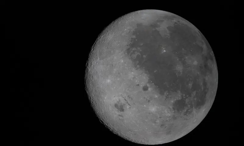 In this fully illuminated view of the Moon, the near side (the hemisphere we see from Earth), is visible on the right. — NASA In this fully illuminated view of the Moon, the near side (the hemisphere we see from Earth), is visible on the right. — NASA