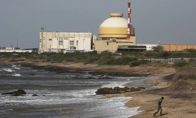A policeman walks on a beach near Kudankulam nuclear power project in the southern Indian state of Tamil Nadu on Sept 13, 2012. — Reuters/File A policeman walks on a beach near Kudankulam nuclear power project in the southern Indian state of Tamil Nadu on Sept 13, 2012. — Reuters/File