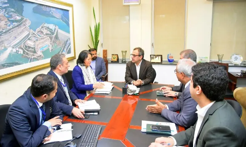 Power Minister Sardar Awais Khan Leghari meets with Asian Development Bank Director Emma Xiaoqin Fan in Islamabad on Tuesday. — PID Power Minister Sardar Awais Khan Leghari meets with Asian Development Bank Director Emma Xiaoqin Fan in Islamabad on Tuesday. — PID