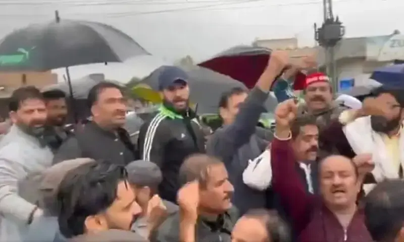 PTI workers chant slogans outside Adiala jail in Rawalpindi on April 7, 2026. — screengrab via video shared by PTIPunjabPK/X PTI workers chant slogans outside Adiala jail in Rawalpindi on April 7, 2026. — screengrab via video shared by PTIPunjabPK/X