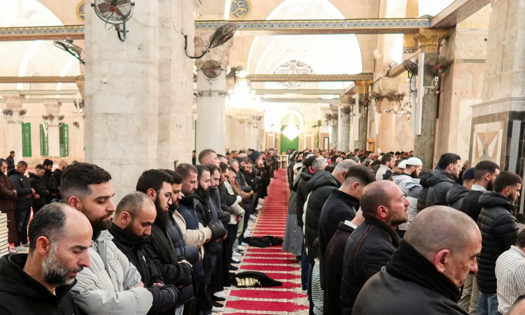 Worshippers pray at Al-Aqsa compound, also known to Jews as the Temple Mount, amid a two-week ceasefire in the Iran war, in Jerusalem on April 9, 2026. &mdash;Reuters