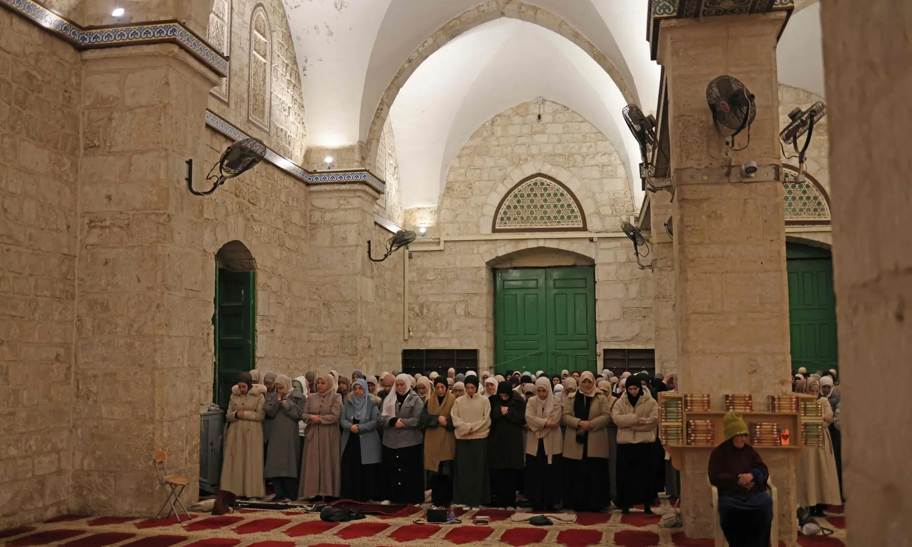Worshippers gather near the Dome of the Rock at the Al-Aqsa Mosque compound for the dawn prayers in Jerusalem on April 9, 2026. &mdash;AFP