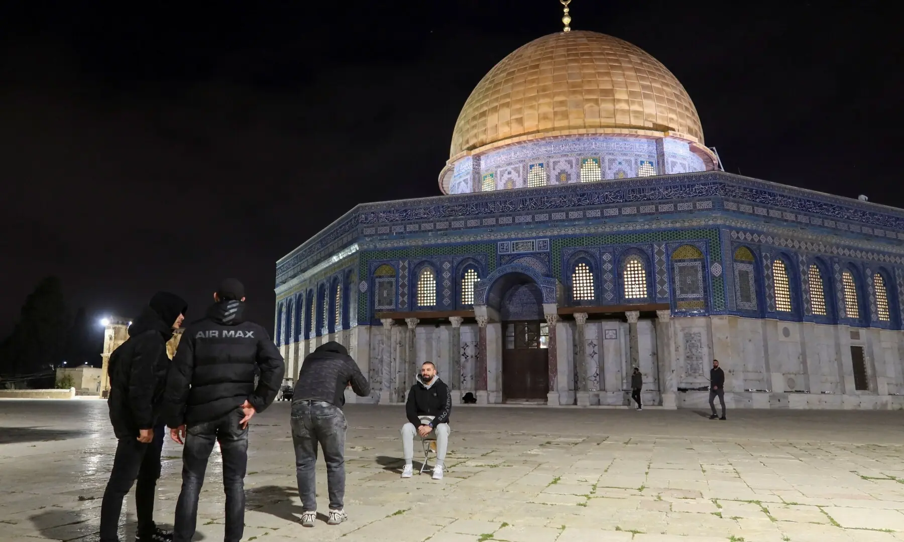 Worshippers take pictures in front of the Dome of the Rock, as they arrive to attend early morning prayers at Al-Aqsa compound, also known to Jews as the Temple Mount, following a two-week ceasefire in the Iran war, in Jerusalem on April 9, 2026. &mdash;Reuters