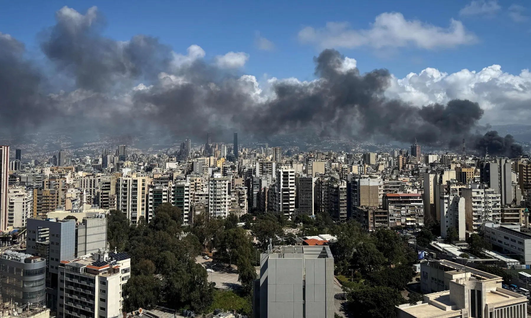 Smoke rises from the site of an Israeli strike that targeted an area in Beirut on April 8, 2026. &mdash; AFP