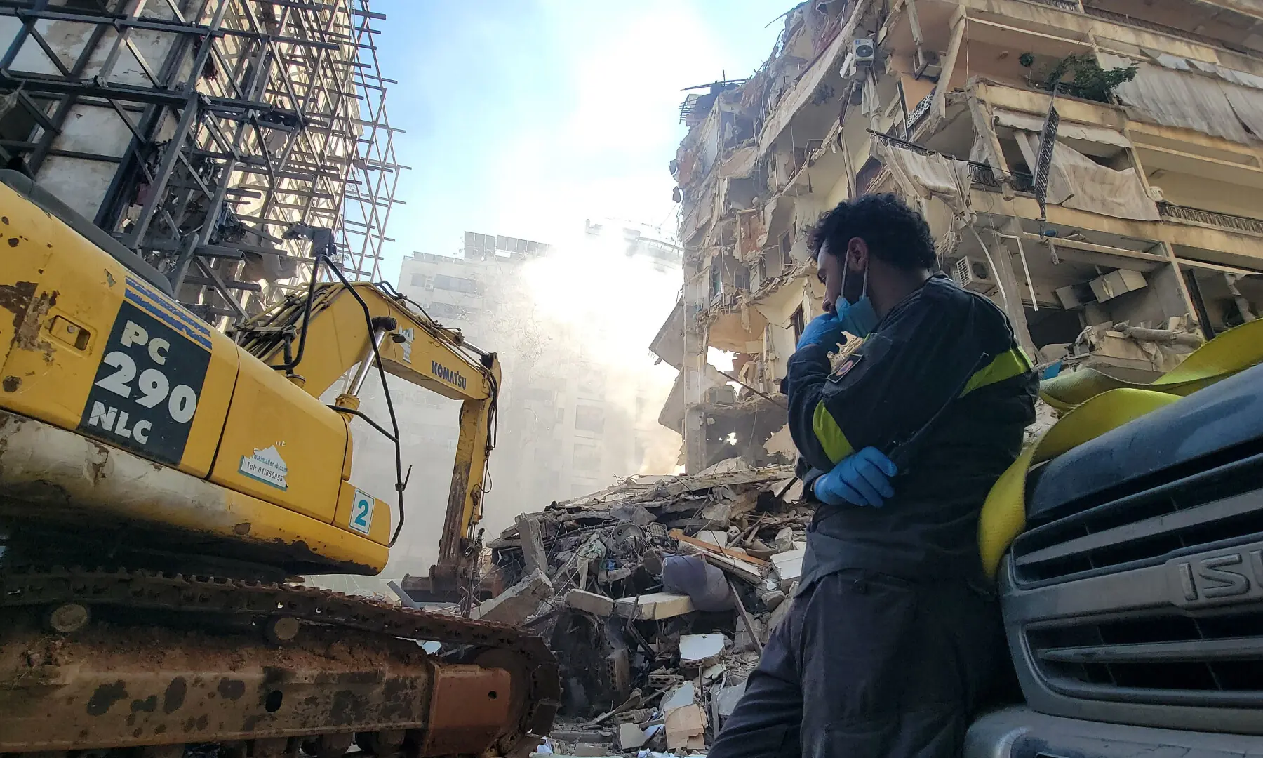 Destruction is seen at the site of an Israeli airstrike that targeted Beirut&rsquo;s Ain al-Mreisseh neighbourhood on April 8, 2026. &mdash; AFP