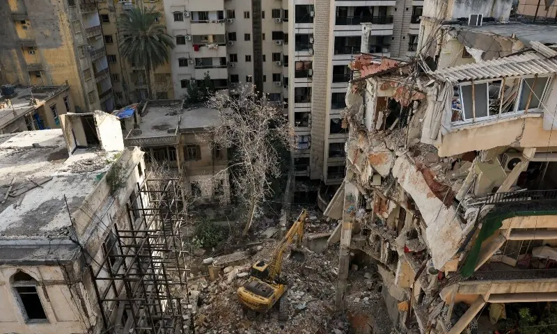 Heavy machinery operates at the site of an Israeli strike carried out on Wednesday, in Ain Al Mraiseh in Beirut, Lebanon on April 9, 2026. — Reuters Heavy machinery operates at the site of an Israeli strike carried out on Wednesday, in Ain Al Mraiseh in Beirut, Lebanon on April 9, 2026. — Reuters