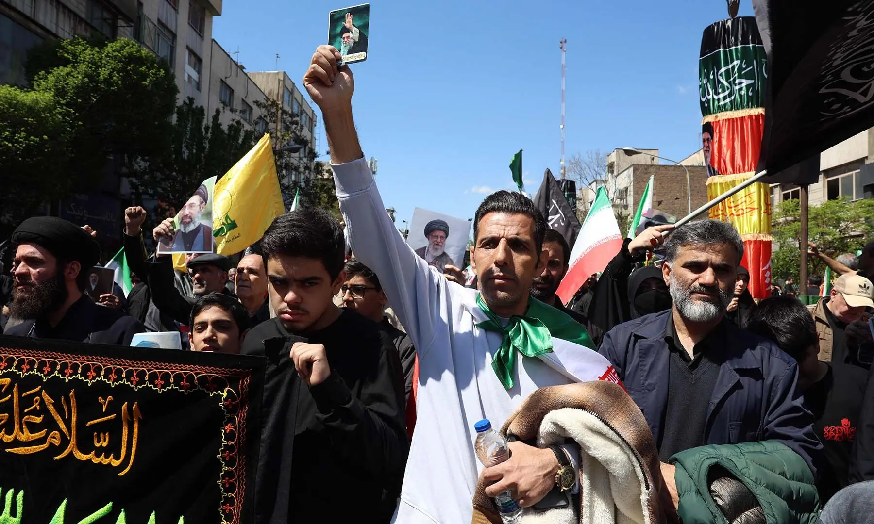Iranians participate in a rally to commemorate 40 days since the assassination of Supreme Leader Ayatollah Ali Khamenei in Tehran, Iran on April 9. &mdash; AFP