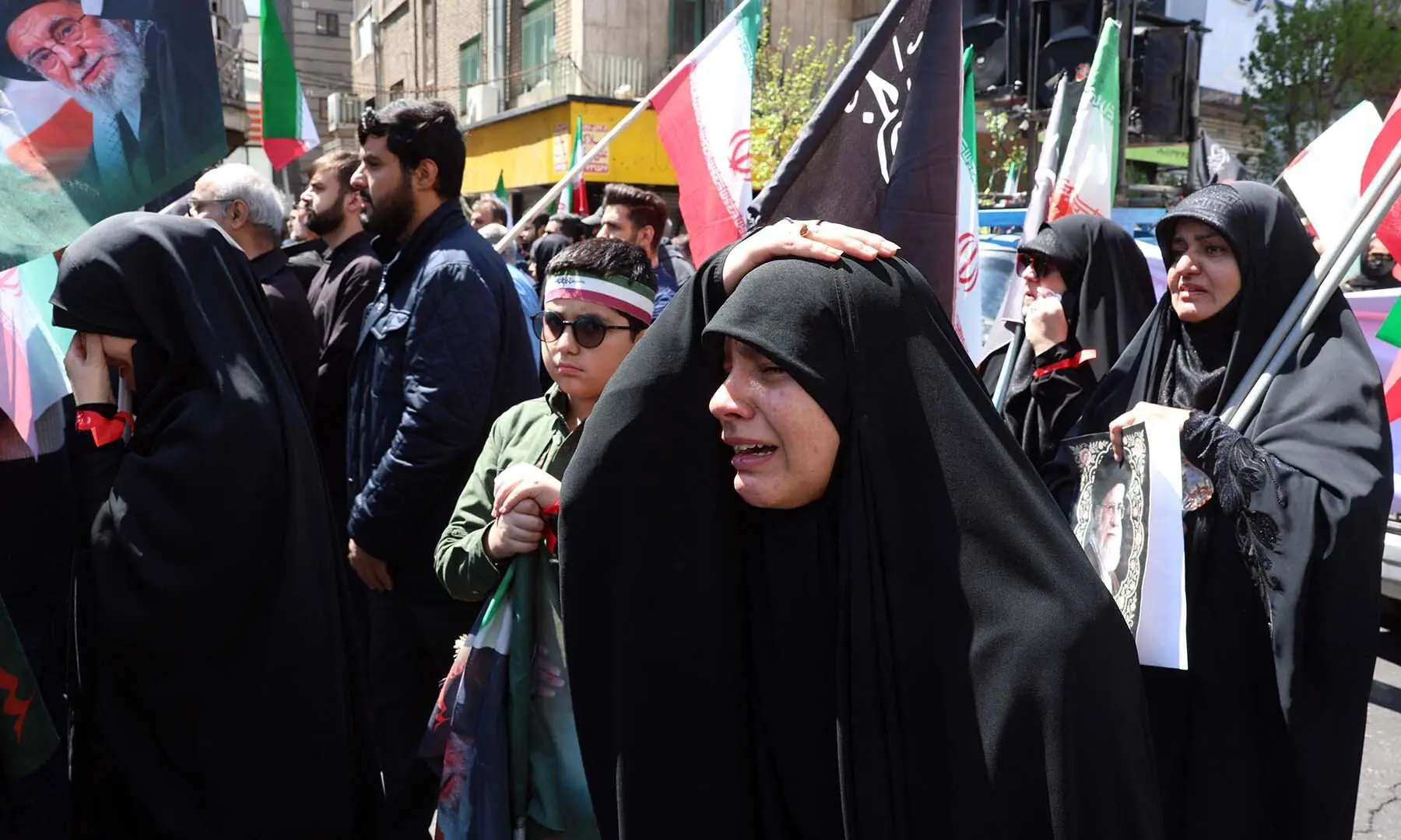 Iranians participate in a rally to commemorate 40 days since the assassination of Supreme Leader Ayatollah Ali Khamenei in Tehran, Iran on April 9. &mdash; AFP
