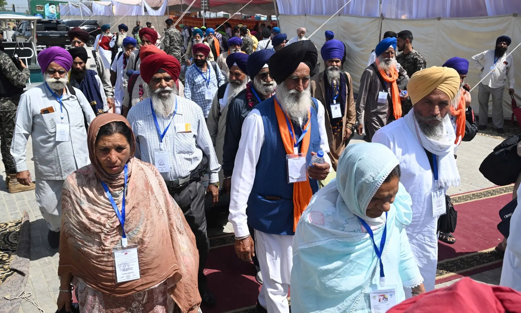 The first batch of Sikh pilgrims have arrived in Pakistan from India via Wagah border on April 10, 2026. &mdash; White Star/ Arif Ali