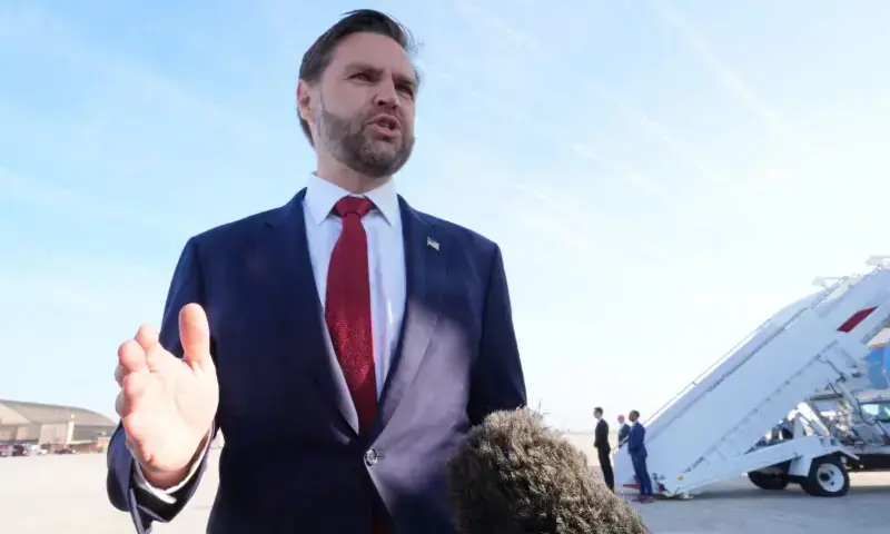 US Vice President JD Vance speaks to the media before boarding Air Force Two for expected departure to Pakistan for talks on Iran, at Joint Base Andrews, Maryland, US on April 10, 2026. &mdash; Reuters