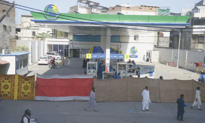 A fuel station closed on Murree Road in Rawalpindi on Friday as part of security arrangement for US-Iran talks scheduled to be held in Islamabad on Saturday (today). — Photo by Mohammad Asim A fuel station closed on Murree Road in Rawalpindi on Friday as part of security arrangement for US-Iran talks scheduled to be held in Islamabad on Saturday (today). — Photo by Mohammad Asim