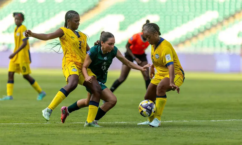 PAKISTAN’S Mariam Mehmood (C) in action during the FIFA Series match against Turks and Caicos at Stade Alassane Ouattara.—Courtesy PFF PAKISTAN’S Mariam Mehmood (C) in action during the FIFA Series match against Turks and Caicos at Stade Alassane Ouattara.—Courtesy PFF