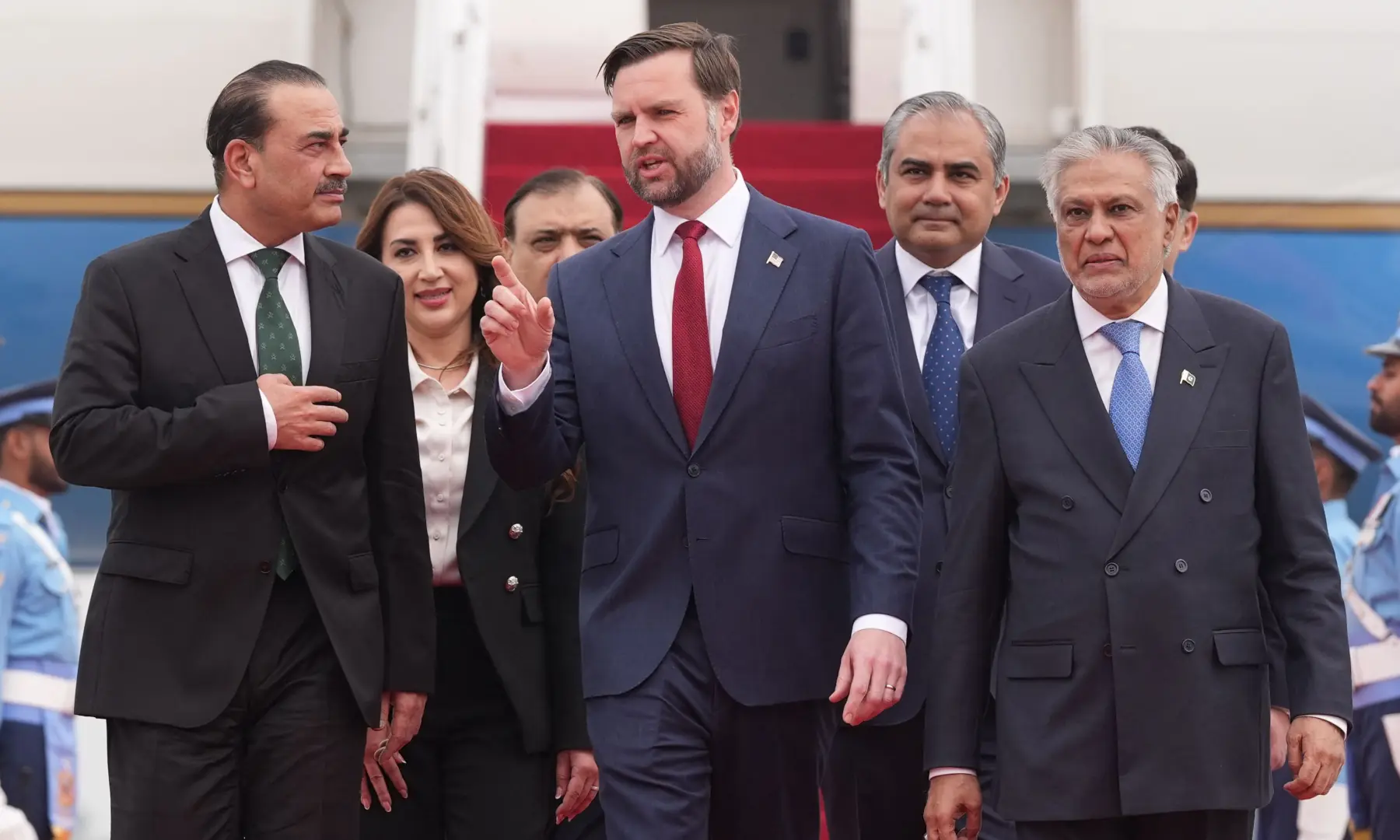 US Vice President JD Vance (C) walks with Chief of Defence Forces and Chief of Army Staff Field Marshall Asim Munir (L) and Deputy Prime Minister and Foreign Minister Mohammad Ishaq Dar after arriving for talks with Iranian officials in Islamabad on April 11, 2026. — AFP US Vice President JD Vance (C) walks with Chief of Defence Forces and Chief of Army Staff Field Marshall Asim Munir (L) and Deputy Prime Minister and Foreign Minister Mohammad Ishaq Dar after arriving for talks with Iranian officials in Islamabad on April 11, 2026. — AFP