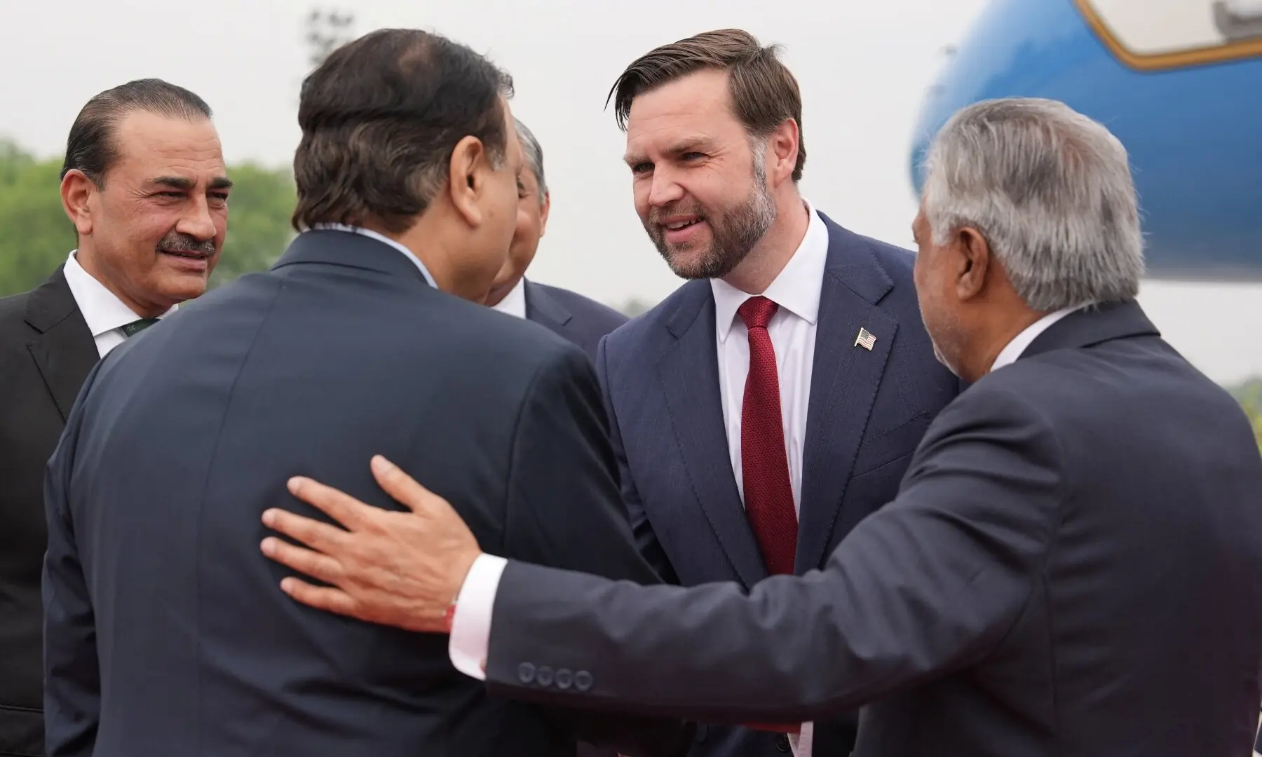 US Vice President JD Vance is introduced to a Pakistani official by Pakistani Deputy Prime Minister and Foreign Minister Mohammad Ishaq Dar, as Chief of Defence Forces (CDF) and Chief of Army Staff Field Marshal Asim Munir , looks on, after arriving for talks with Iranian officials in Islamabad, Pakistan, Saturday, April 11, 2026. &mdash;Reuters