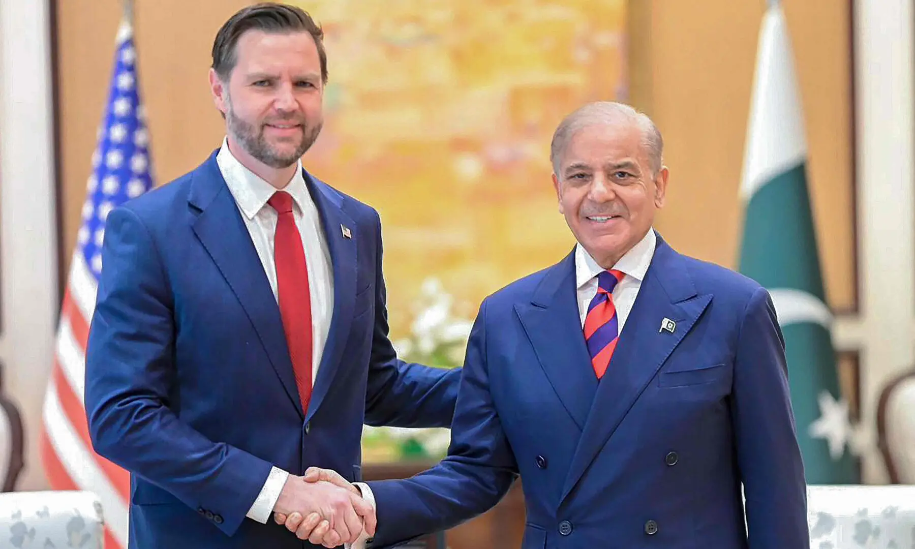 United States Vice President JD Vance shakes hands with Prime Minister Shehbaz Sharif in Islamabad on April 11. — Prime Minister Office via AFP United States Vice President JD Vance shakes hands with Prime Minister Shehbaz Sharif in Islamabad on April 11. — Prime Minister Office via AFP