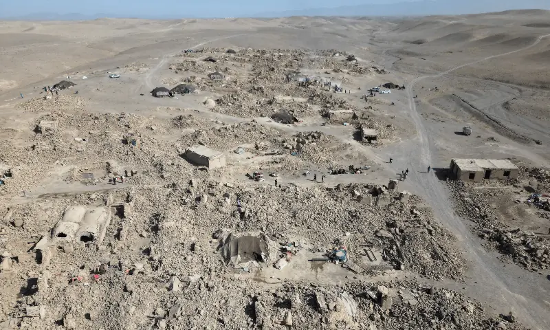 A drone view of destroyed houses after an earthquake in Chahak village in the Enjil district of Herat province, Afghanistan on October 11, 2023. — Reuters/File A drone view of destroyed houses after an earthquake in Chahak village in the Enjil district of Herat province, Afghanistan on October 11, 2023. — Reuters/File