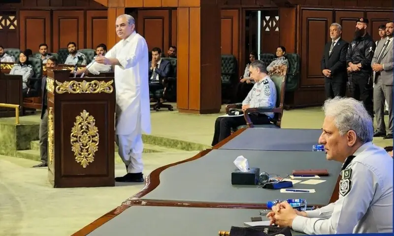 Interior Minister Mohsin Naqvi speaks at a special conference of the Federal Investigation Agency officers in Islamabad on April 13, 2026. — APP Interior Minister Mohsin Naqvi speaks at a special conference of the Federal Investigation Agency officers in Islamabad on April 13, 2026. — APP