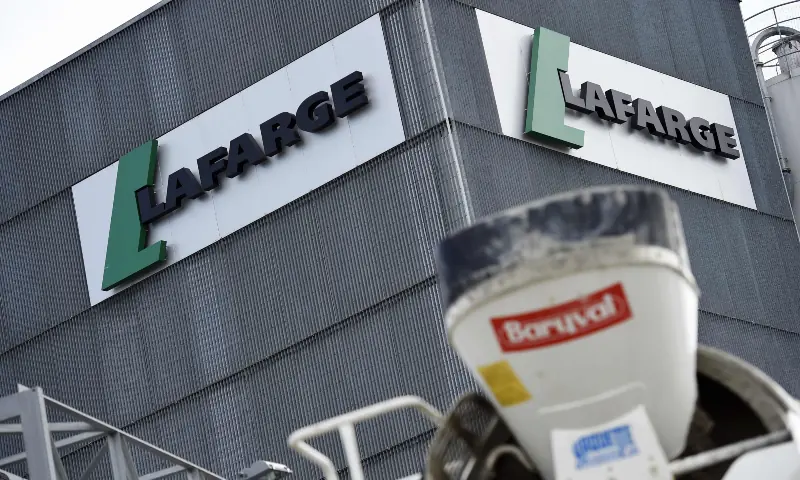 A picture shows the logo on a plant of French cement company Lafarge on April 7, 2014 in Paris. — AFP/File A picture shows the logo on a plant of French cement company Lafarge on April 7, 2014 in Paris. — AFP/File