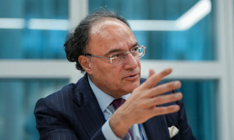 Finance Minister Muhammad Aurangzeb speaks during an interview at the International Monetary Fund and World Bank Group’s annual spring meetings in Washington DC, US on April 13, 2026. — Reuters Finance Minister Muhammad Aurangzeb speaks during an interview at the International Monetary Fund and World Bank Group’s annual spring meetings in Washington DC, US on April 13, 2026. — Reuters