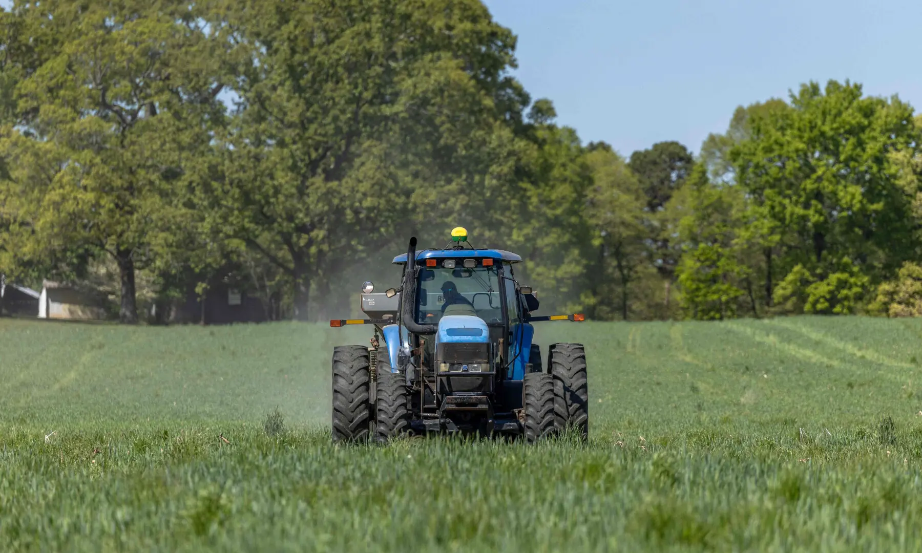 Fertiliser is spread across a field in China Grove, North Carolina, on April 10, 2026. — AFP Fertiliser is spread across a field in China Grove, North Carolina, on April 10, 2026. — AFP