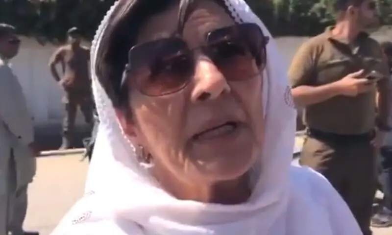 Imran Khan&rsquo;s sister Aleema Khan, speaking to the media near Adiala jail on April 14. &mdash; Photo via X/@PTIofficial