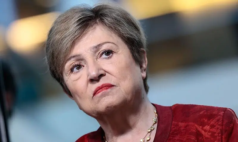 IMF Managing Director Kristalina Georgieva looks on during a television interview during the 2026 IMF and World Bank Group Spring Meetings in Washington, DC, the US on April 15, 2026. — AFP