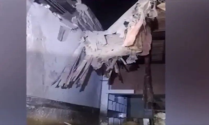 A view of the house damaged in Bajaur after mortar shells were fired from across the Afghan border on April 15. — PTVNews/ X A view of the house damaged in Bajaur after mortar shells were fired from across the Afghan border on April 15. — PTVNews/ X