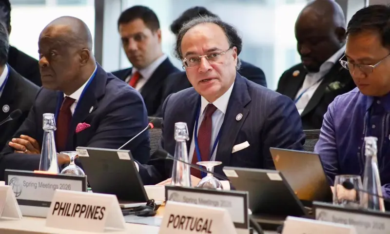 Finance Minister Muhammad Aurangzeb participates in the 15th Ministerial Meeting of the Coalition for Finance Ministers for Climate Action (CFMCA) in Washington, DC, US on April 15. &mdash; PID