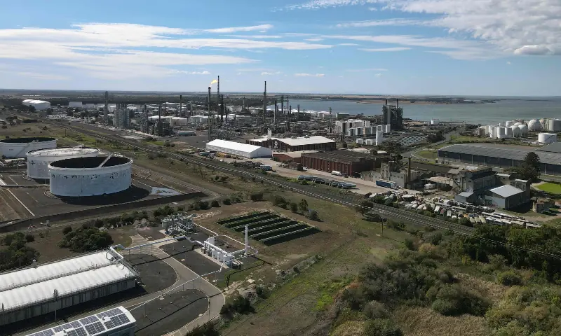 This photo shows an aerial view of the Viva Oil Refinery in Geelong on April 16, 2026 following an overnight fire with authorities warning of disruptions to domestic fuel supply. — AFP This photo shows an aerial view of the Viva Oil Refinery in Geelong on April 16, 2026 following an overnight fire with authorities warning of disruptions to domestic fuel supply. — AFP