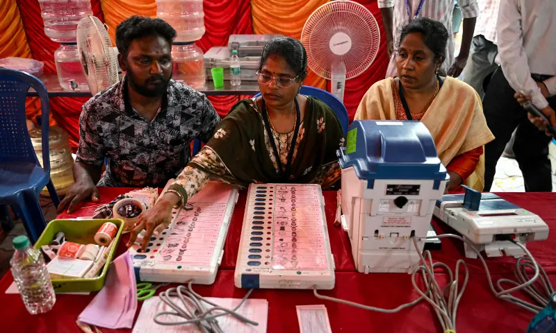 Poll officials prepare and install candidate names and symbols in Electronic Voting Machines (EVMs) in Chennai on April 16, 2026 ahead of the Tamil Nadu Legislative Assembly election. — AFP Poll officials prepare and install candidate names and symbols in Electronic Voting Machines (EVMs) in Chennai on April 16, 2026 ahead of the Tamil Nadu Legislative Assembly election. — AFP