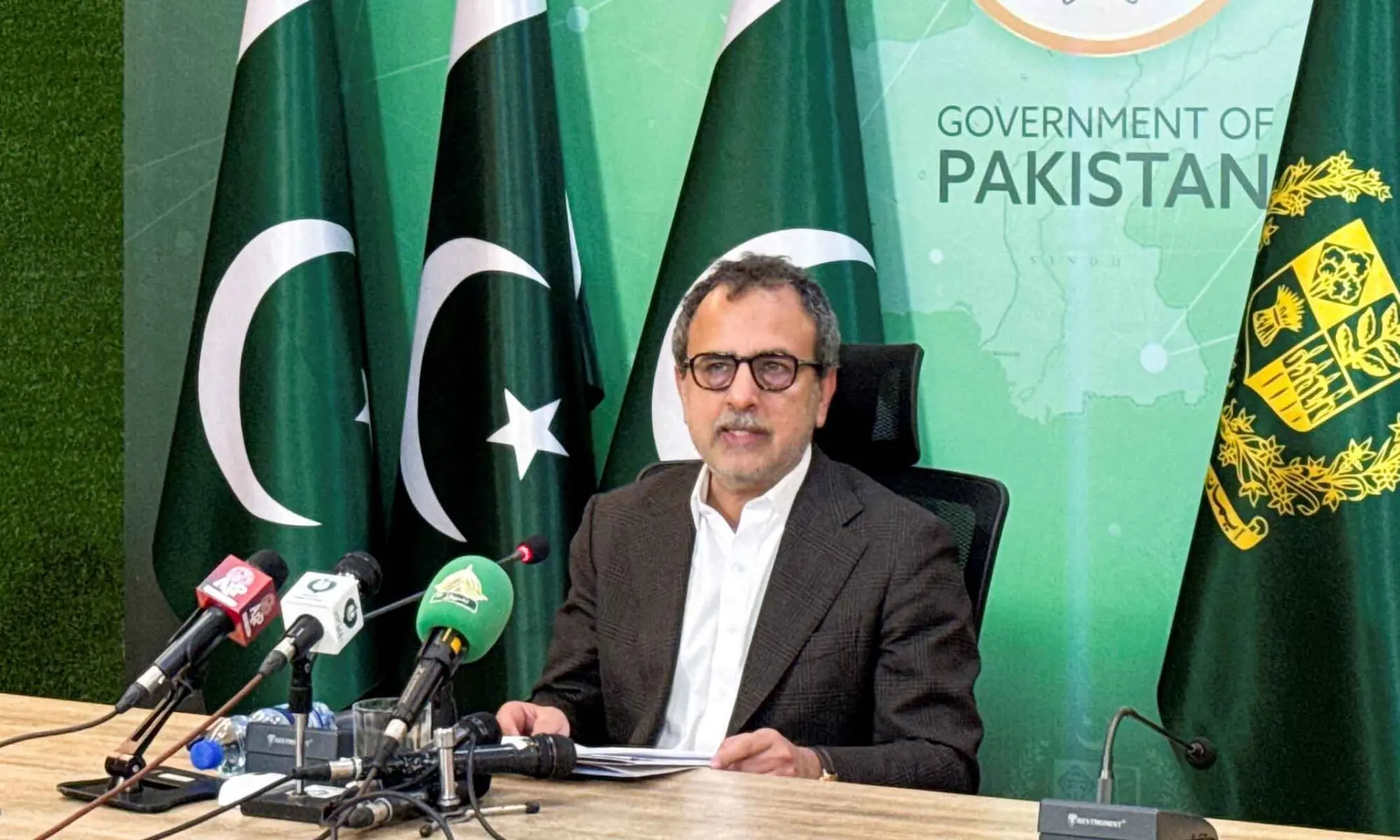 Power Minister Awais Ahmad Khan Leghari addresses a press conference in Islamabad on April 16, 2026. — Reuters Power Minister Awais Ahmad Khan Leghari addresses a press conference in Islamabad on April 16, 2026. — Reuters