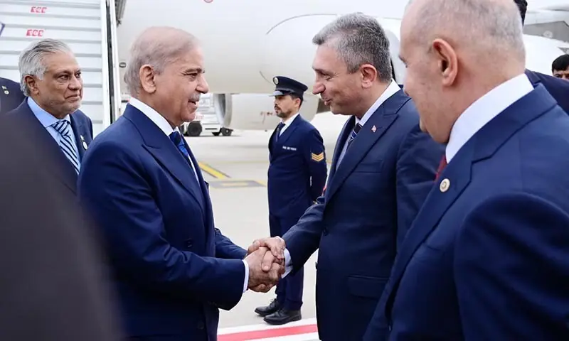 Prime Minister Shehbaz Sharif is greeted upon his arrival in Antalya, Turkiye on April 16, 2026. — Photo courtesy PMO Prime Minister Shehbaz Sharif is greeted upon his arrival in Antalya, Turkiye on April 16, 2026. — Photo courtesy PMO
