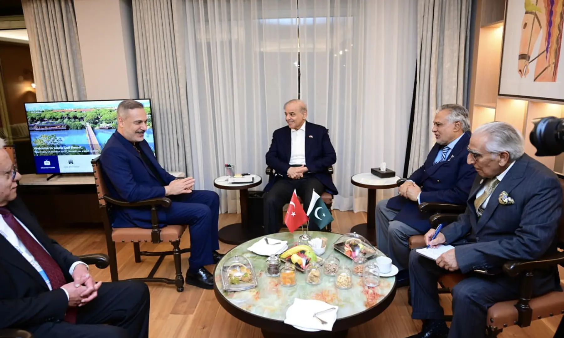 Prime Minister Shehbaz Sharif meets Turkish Foreign Minister Hakan Fidan in Ankara on April 17. — PMO/X Prime Minister Shehbaz Sharif meets Turkish Foreign Minister Hakan Fidan in Ankara on April 17. — PMO/X