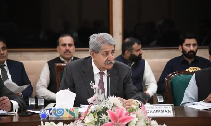 The meeting of the National Assembly Standing Committee on Finance and Revenue  helds  under the Chairmanship of Syed Naveed Qamar, MNA at Parliament House, Islamabad, on Apr 16. &mdash;@NA_committes/X