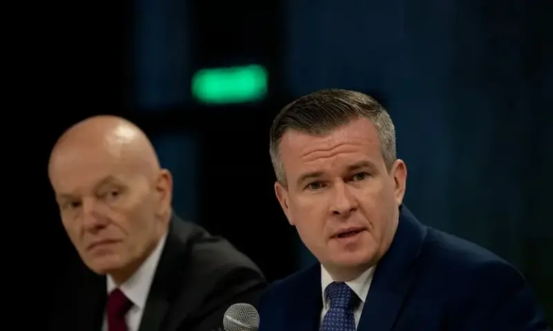 The World Anti-Doping Agency&rsquo;s President Witold Banka (right) and Director of Intelligence & Investigations Gunter Younger address a news conference in New Delhi, India. &mdash;AFP