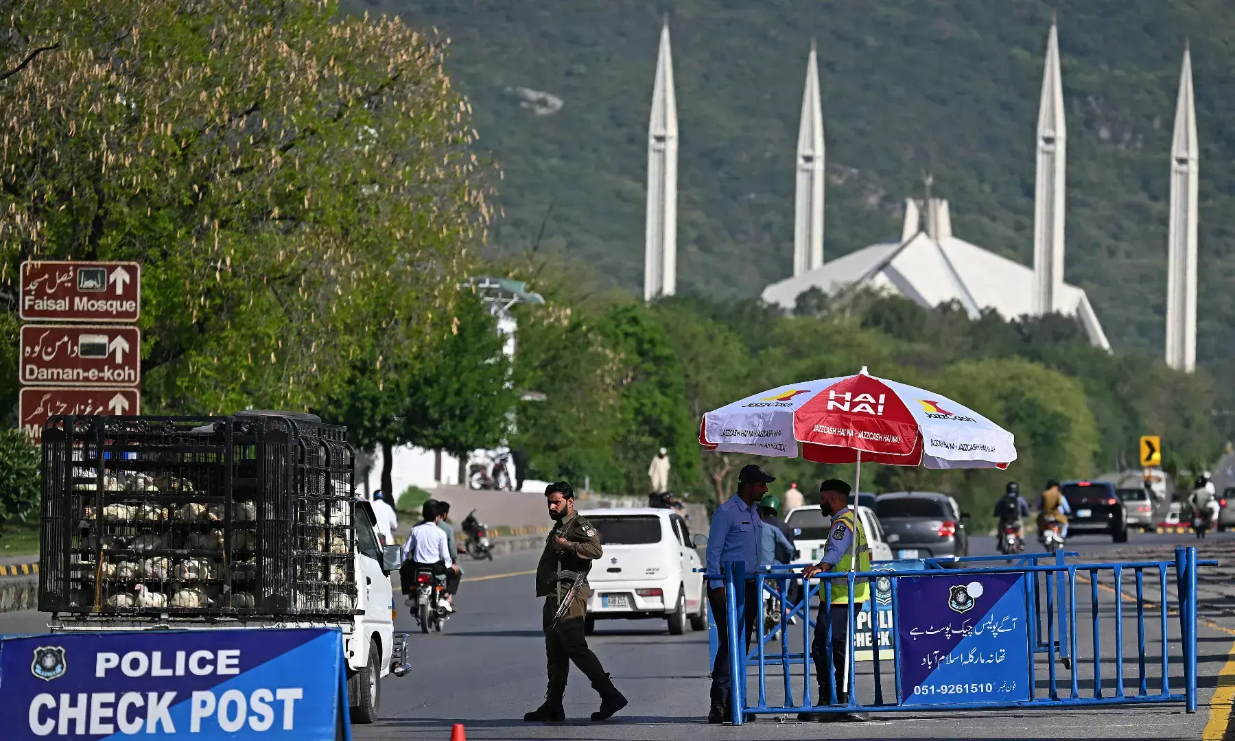Security personnel stand guard at a security checkpost ahead of anticipated US-Iran peace talks in Islamabad on April 20, 2026. Iran is not currently planning to attend talks with the United States, state media said, after President Donald Trump ordered US negotiators to travel to Pakistan on April 20, just days before a ceasefire in the Middle East expires. &mdash; Reuters