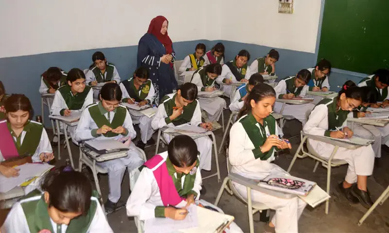SSC students take their paper at an exam centre in Hyderabad on April 7, 2026.—Dawn SSC students take their paper at an exam centre in Hyderabad on April 7, 2026.—Dawn