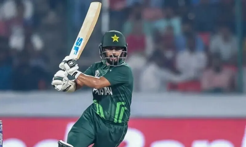 Saud Shakeel plays a shot during the 2023 ICC Men´s Cricket World Cup ODI match between Pakistan and Sri Lanka at the Rajiv Gandhi International Stadium in Hyderabad on October 10, 2023. — AFP Saud Shakeel plays a shot during the 2023 ICC Men´s Cricket World Cup ODI match between Pakistan and Sri Lanka at the Rajiv Gandhi International Stadium in Hyderabad on October 10, 2023. — AFP