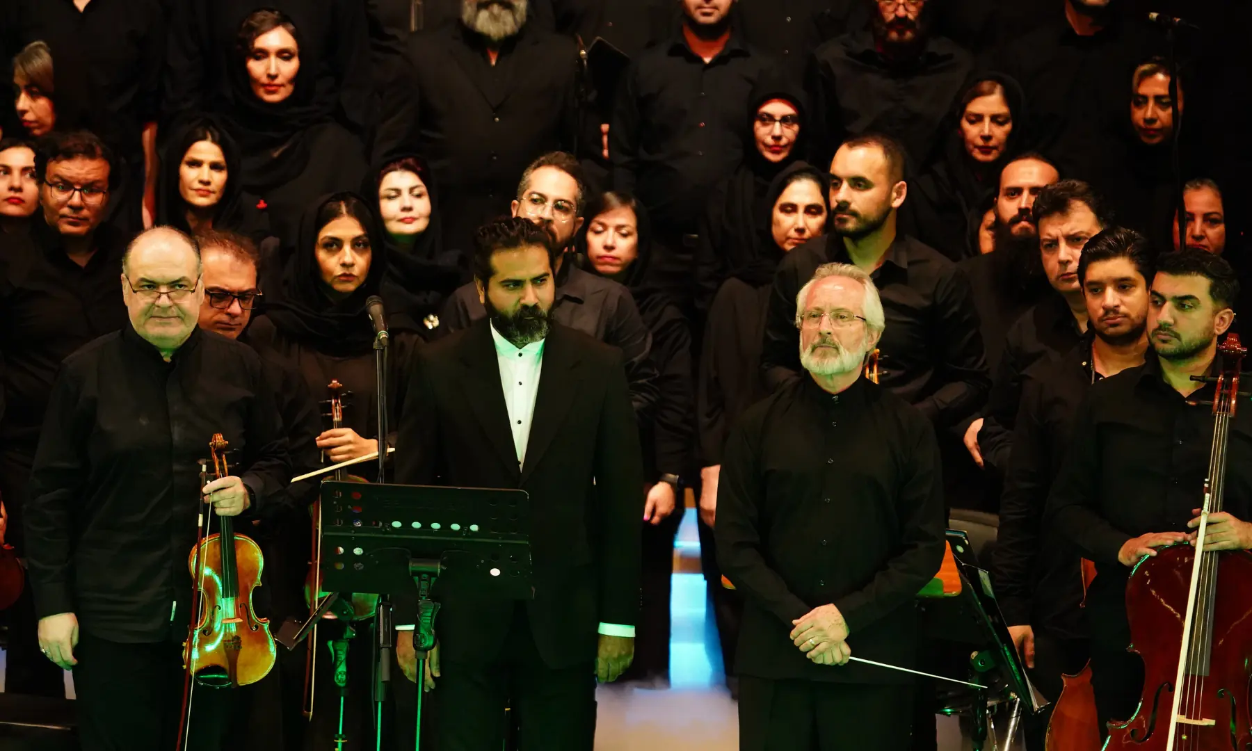  A portrait of the men and women musicians of the orchestra following their powerful performance at the Mustafa Prize closing ceremony.  &mdash; photo by MSTF, Iran 