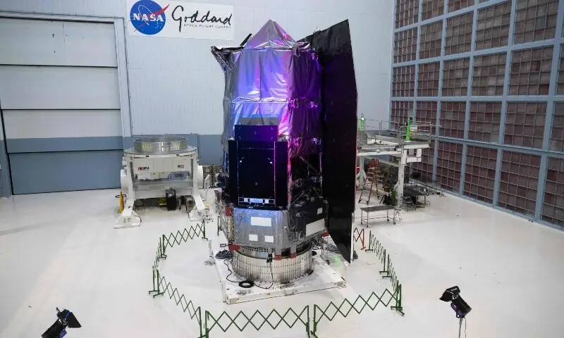 The Nancy Grace Roman Space Telescope is unveiled to the public at Nasa&rsquo;s Goddard Space Flight Center in Greenbelt, Maryland on April 21, 2026. &mdash; AFP