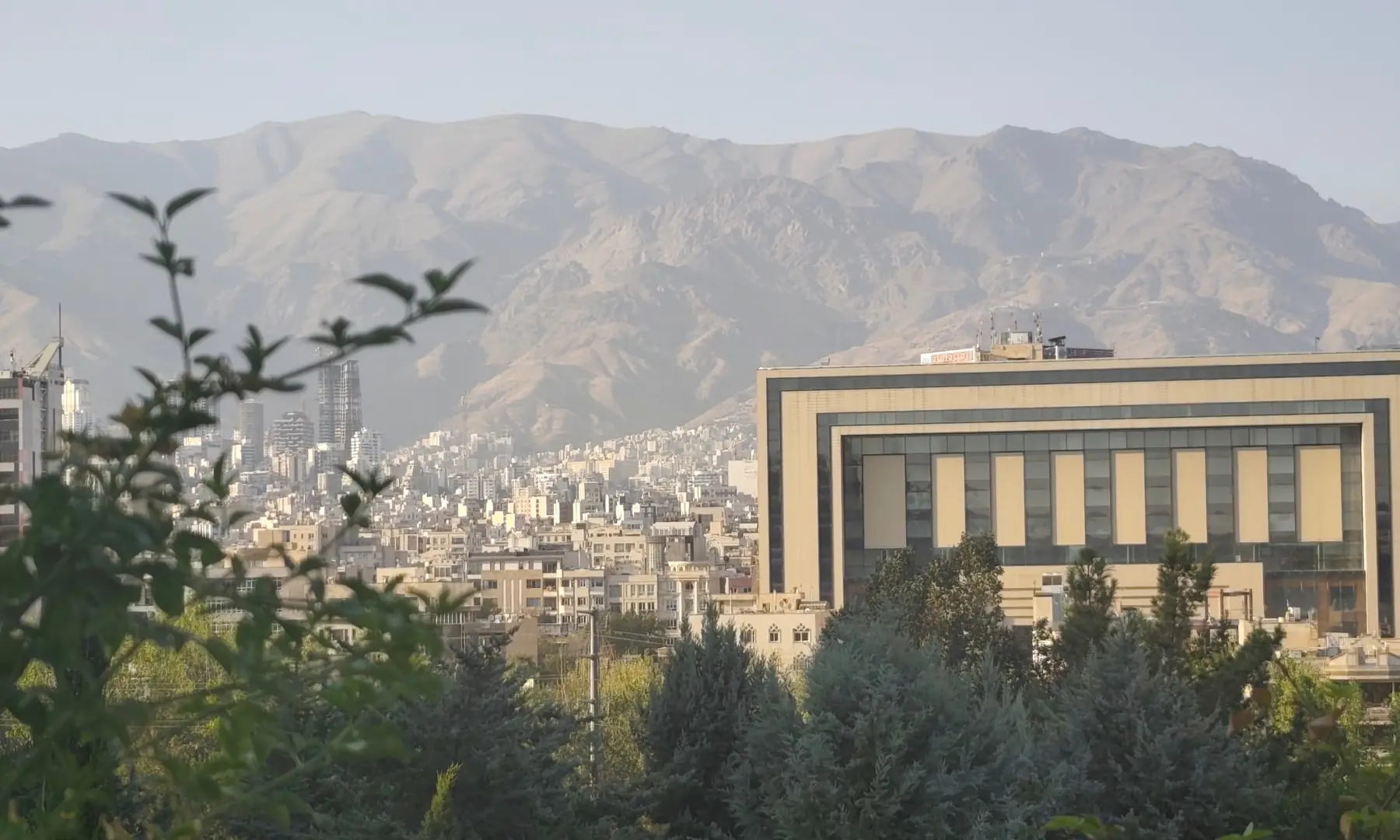  The view of the Tehran skyline from the Book Garden. &mdash; photo by author 