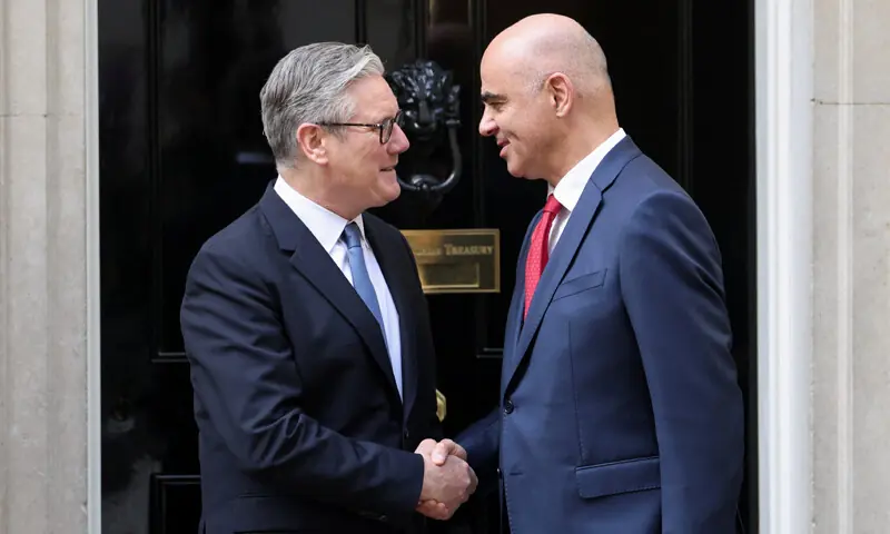 UK PM Keir Starmer shakes hands with Europe Council Secretary General Alain Berset.—Reuters UK PM Keir Starmer shakes hands with Europe Council Secretary General Alain Berset.—Reuters