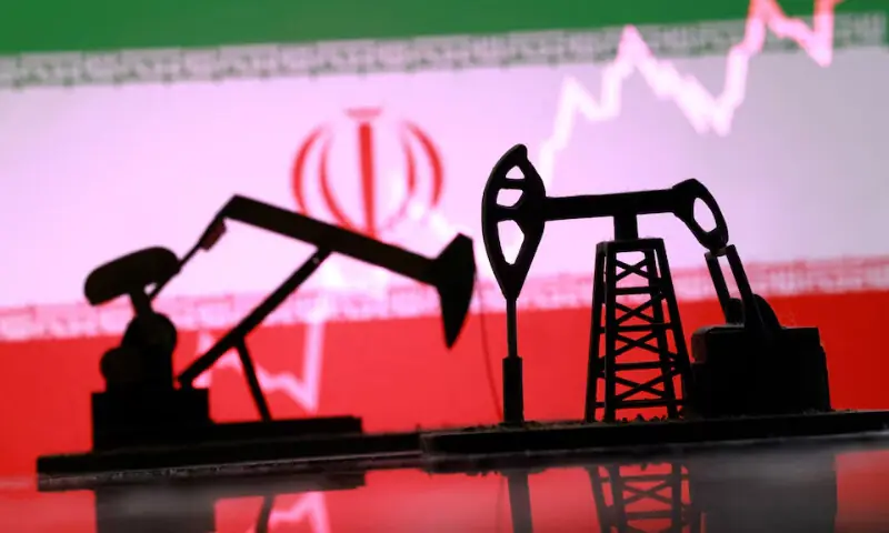 The Iranian flag and a rising model stock graph appear in this illustration. &mdash; Reuters/File