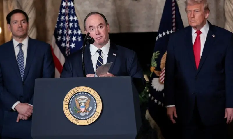 US Secretary of the Navy John Phelan speaks, after President Donald Trump announced the Navy's &ldquo;Golden Fleet&rdquo;, at Mar-a-lago in Palm Beach, Florida, US on December 22, 2025. &mdash;Reuters/File