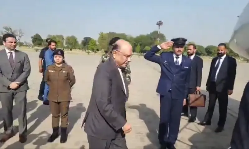 President Asif Ali Zardari departs from Lahore for a visit to China, on April 25, 2026. &mdash; screengrab from video via X/PTVNewsOfficial