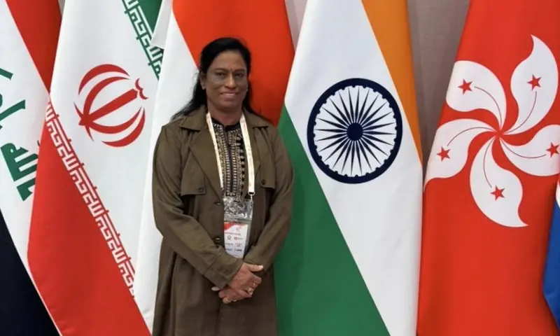 Indian Olympic Association President P. T. Usha poses at the 46th Olympic Council of Asia General Assembly in Tashkent on Jan 26, 2026. &mdash;X/PTUshaOfficial/File