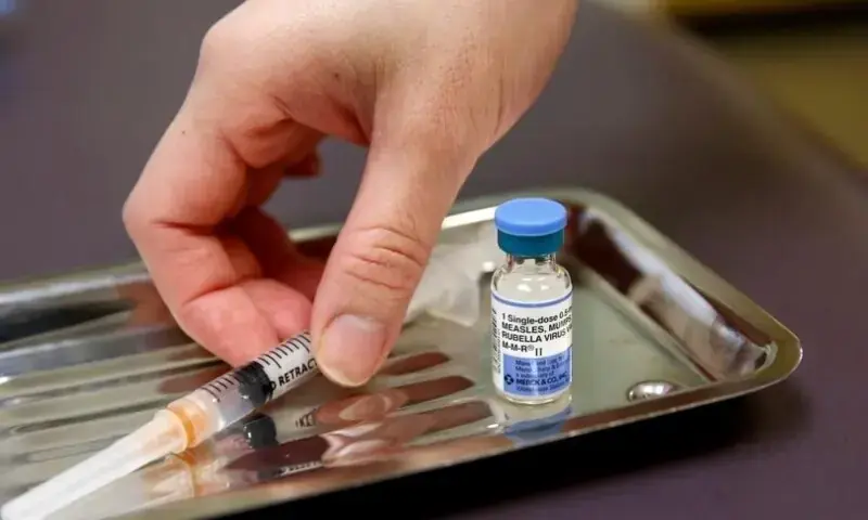 A vial of the measles, mumps, and rubella virus (MMR) vaccine is pictured. — Reuters/File A vial of the measles, mumps, and rubella virus (MMR) vaccine is pictured. — Reuters/File
